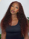 Dorsanee Reddish Brown 250 Density Jerry Curly Hair 5x5/13x4 Lace Front Human Hair Wig