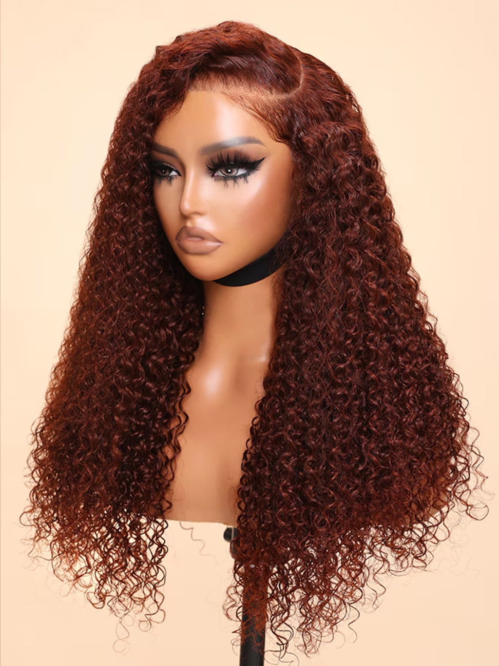 Dorsanee Reddish Brown Jerry Curly Hair 5x5 13x4 Lace Front Human Hair Wig