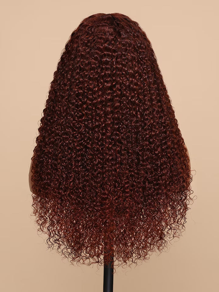 Dorsanee Reddish Brown Jerry Curly Hair 5x5 13x4 Lace Front Human Hair Wigs