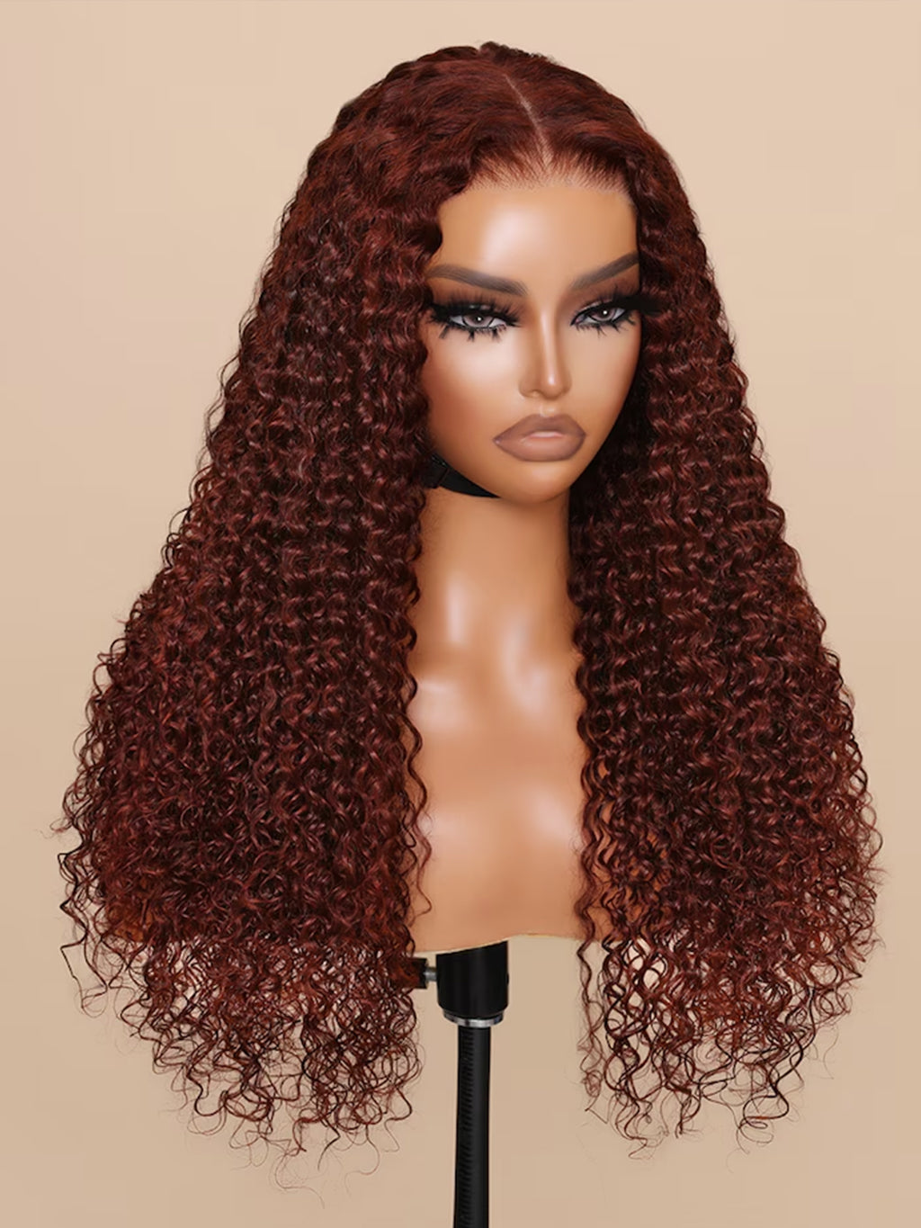Dorsanee Reddish Brown Jerry Curly Hair 5x5 13x4 Lace Front Human Hair Wigs For Women