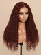 Dorsanee Reddish Brown Jerry Curly Hair 5x5 13x4 Lace Front Human Hair Wigs For Women