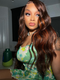 Dorsanee Reddish Chocolate Brown With Ginger Orange Highlights 13x4 HD Lace Front Body Wave Human Hair Wigs