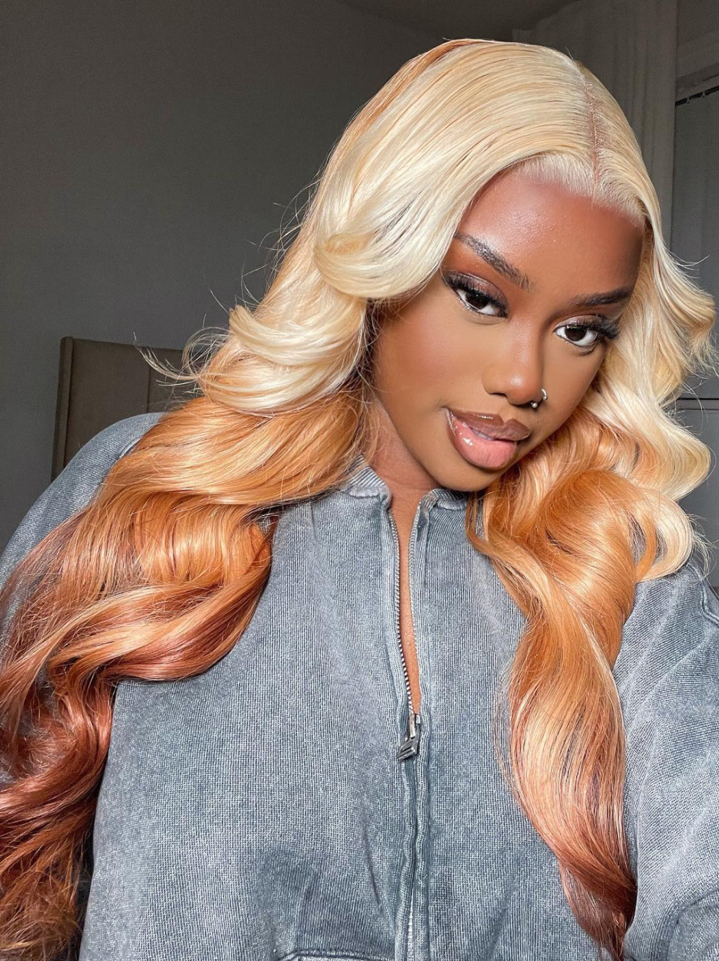 Dorsanee Reverse Ombre Blonde Light Brown 13x4 Lace Front Body Wave Human Hair Wigs