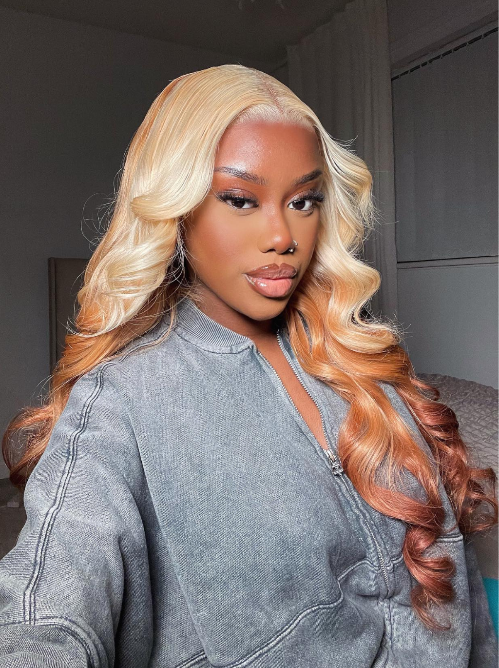 Dorsanee Reverse Ombre Blonde Light Brown 13x4 Lace Front Body Wave Human Hair Wigs