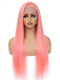 Dorsanee Rose Gold Pink Colored Wig Straight 13x4 Lace Front Human Hair Wigs 200% Density Straight Hair