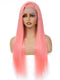 Dorsanee Rose Gold Pink Colored Wig Straight 13x4 Lace Front Human Hair Wigs 200% Density Virgin Hair