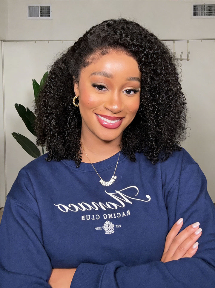 Dorsanee SDD Super Double Drawn Full Volume Kinky Curly Bob 13x4 Lace Frontal Human Hair Wigs