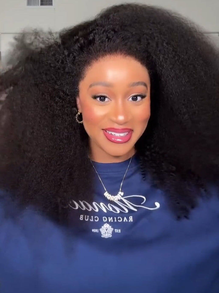 Dorsanee SDD Super Double Drawn Full Volume Kinky Curly Bob 13x4 Lace Frontal Human Hair Wigs