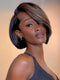 Dorsanee Short Bob Pixie Cut Black With Brown Highlights 13x4 Lace Front Virgin Human Hair Wigs