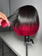Dorsanee Short Bob Pixie Cut Ombre Black 99J Red 13x4 Lace Front Human Hair Wigs