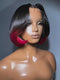 Dorsanee Short Bob Pixie Cut Ombre Black 99J Red 13x4 Lace Front Human Hair Wigs