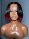Dorsanee Short Bob Pixie Cut Ombre Black 99J Red 13x4 Lace Front Human Hair Wigs