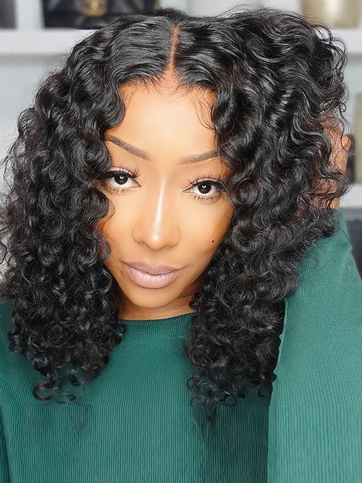 Dorsanee Short Bob Wig Jerry Curly 4x4 Lace Closure 13x4 Lace Frontal Human Hair Wigs Brazilian Hair For Women