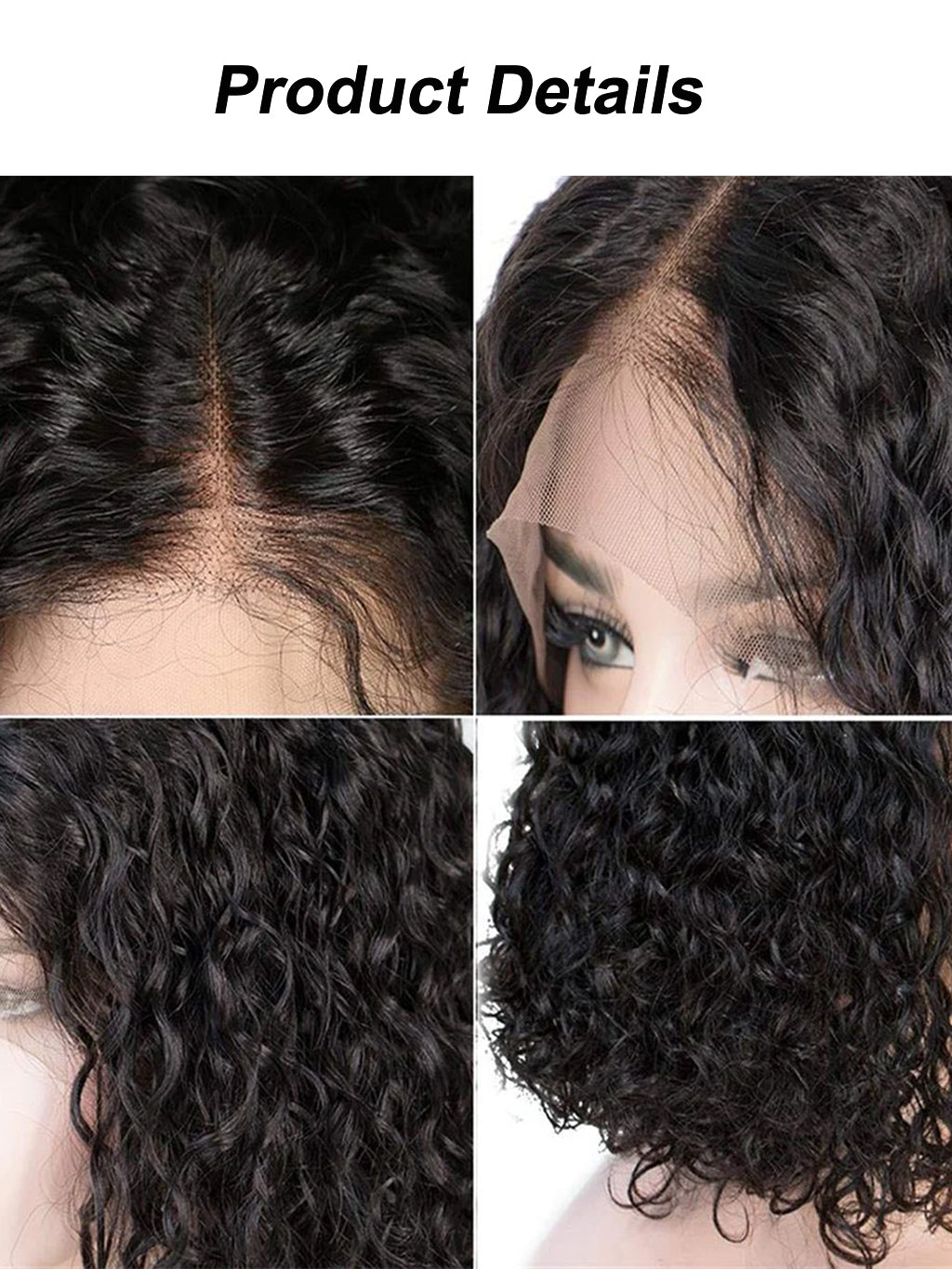 Dorsanee Short Bob Wig Jerry Curly 4x4 Lace Closure 13x4 Lace Frontal Human Hair Wigs Deep Part