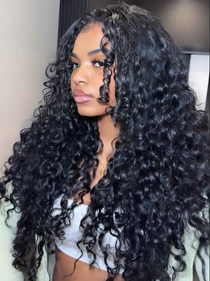 Dorsanee Spanish Crimped Loose Wave Curl 13X4 Lace Front Human Hair Wig 250 300 Density