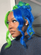 Dorsanee Split Dye Half Green Half Blue 13x4 Lace Front Virgin Human Hair Wigs