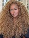 Dorsanee Strawberry Honey Blonde Tighter Curls 250 300 Density 13x4 HD Lace Front Human Hair Wigs