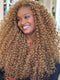 Dorsanee Strawberry Honey Blonde Tighter Curls 250 300 Density 13x4 HD Lace Front Human Hair Wigs