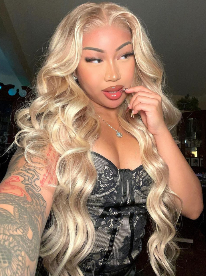 Dorsanee Tea Light Brown Blonde Highlight Body Wave Hair Wigs 200 Density