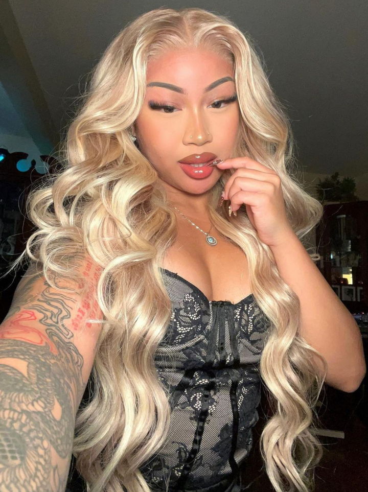Dorsanee Tea Light Brown Blonde Highlight Body Wave Hair Wigs 200 Density