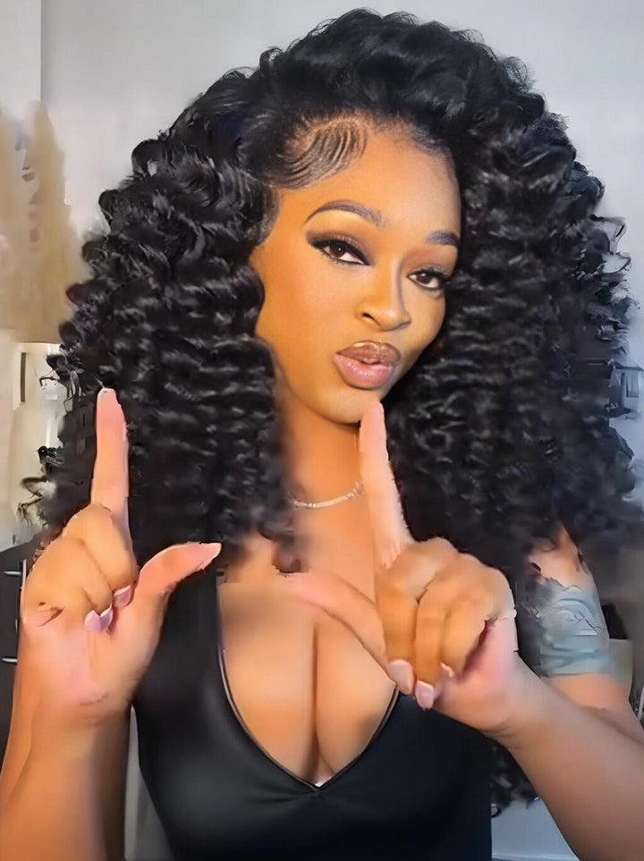 Dorsanee Tight Round Spiral Curls 13x4 Lace Front Human Hair Wig 250 300 Density