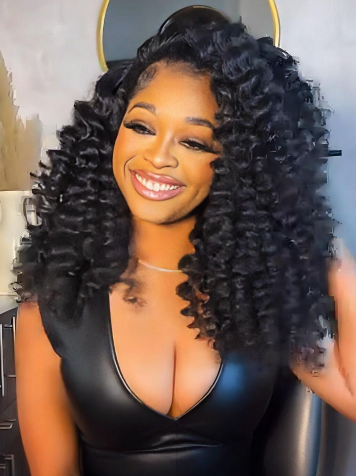 Dorsanee Tight Round Spiral Curls 13x4 Lace Front Human Hair Wig 250 300 Density