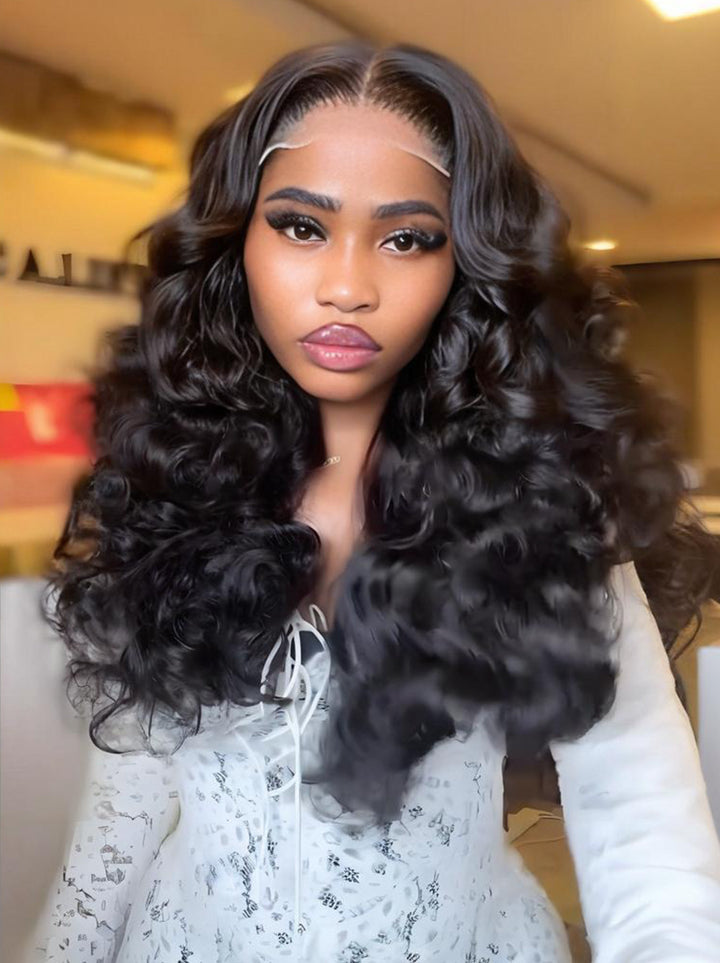 Dorsanee Voluminous Bouncy Loose Curls 13x4 Lace Front Human Hair Wig 250 300 Density