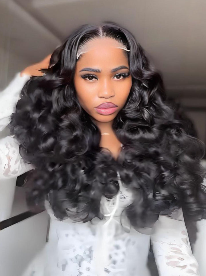 Dorsanee Voluminous Bouncy Loose Curls 13x4 Lace Front Human Hair Wig 250 300 Density