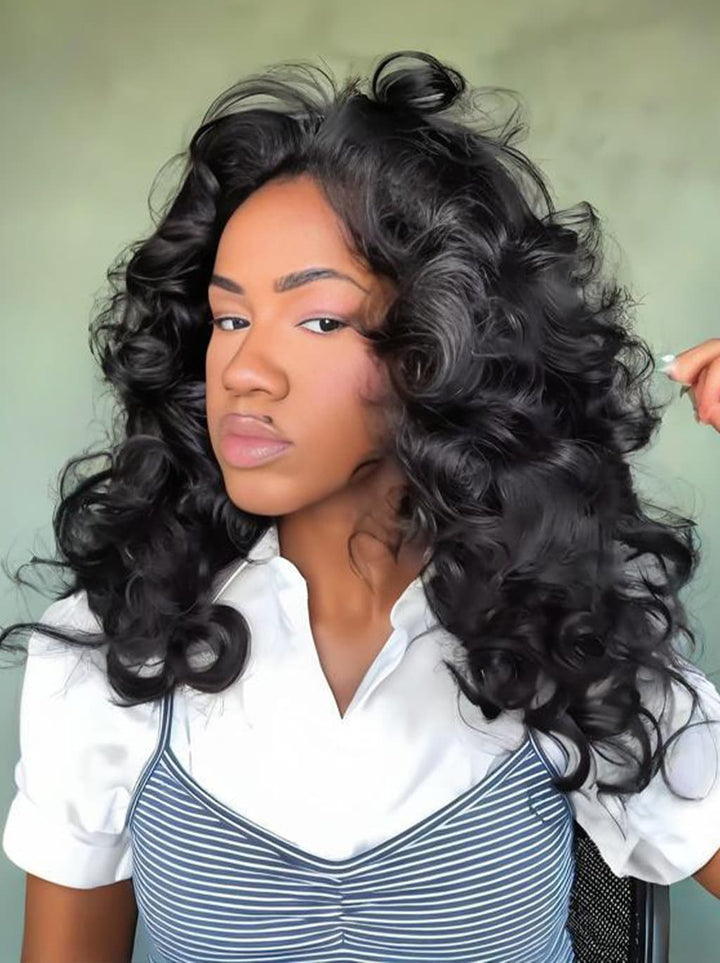 Dorsanee Voluminous Full Body Bouncy Curls 13x4 Lace Front Human Hair Wig
