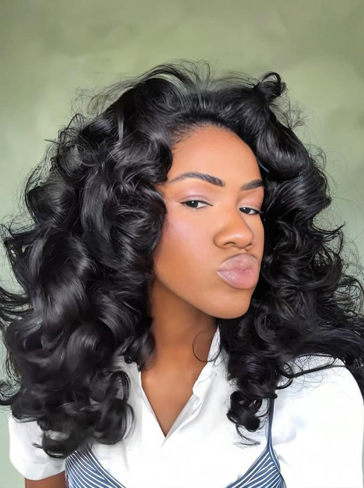 Dorsanee Voluminous Full Body Bouncy Curls 13x4 Lace Front Human Hair Wig