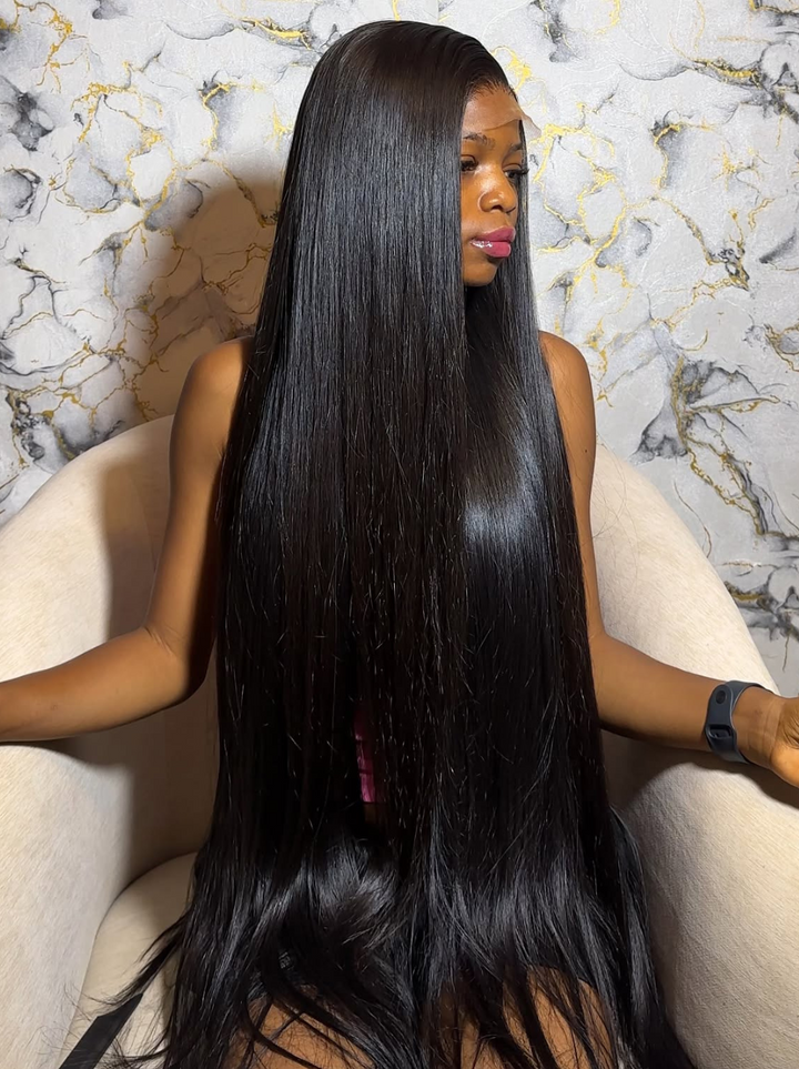 Dorsanee Buss Down Knee Length 42 40 38 36 34 32 30 inch Long 13x4 Lace Front Human Hair Wig