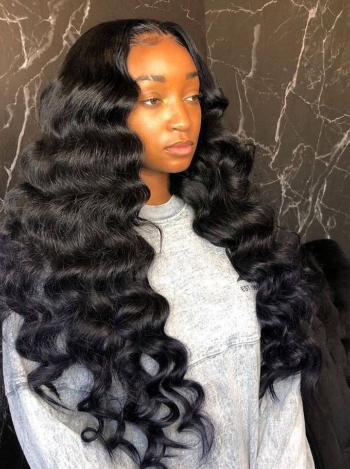 Dorsanee Large Circumference Cap Loose Deep Wave Human Wigs For Big Heads 13x4 Lace Front Hair