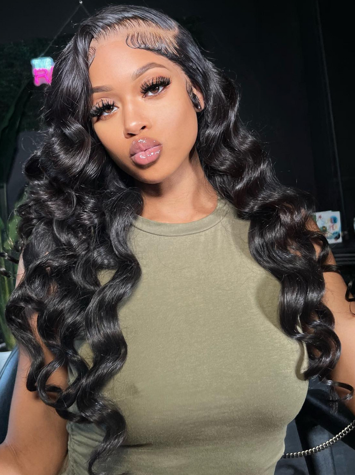 Dorsanee 250 Density 6x6 HD Invisible Lace Closure Wig Loose Curls Wave 100% Virgin Human Hair Wig