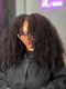 Dorsanee Fluffy Kinky Curly Coils Short Bob Natural Black 13x4 Lace Frontal Human Hair Wigs