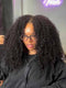 Dorsanee Fluffy Kinky Curly Coils Short Bob Natural Black 13x4 Lace Frontal Human Hair Wigs