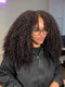 Dorsanee Fluffy Kinky Curly Coils Short Bob Natural Black 13x4 Lace Frontal Human Hair Wigs
