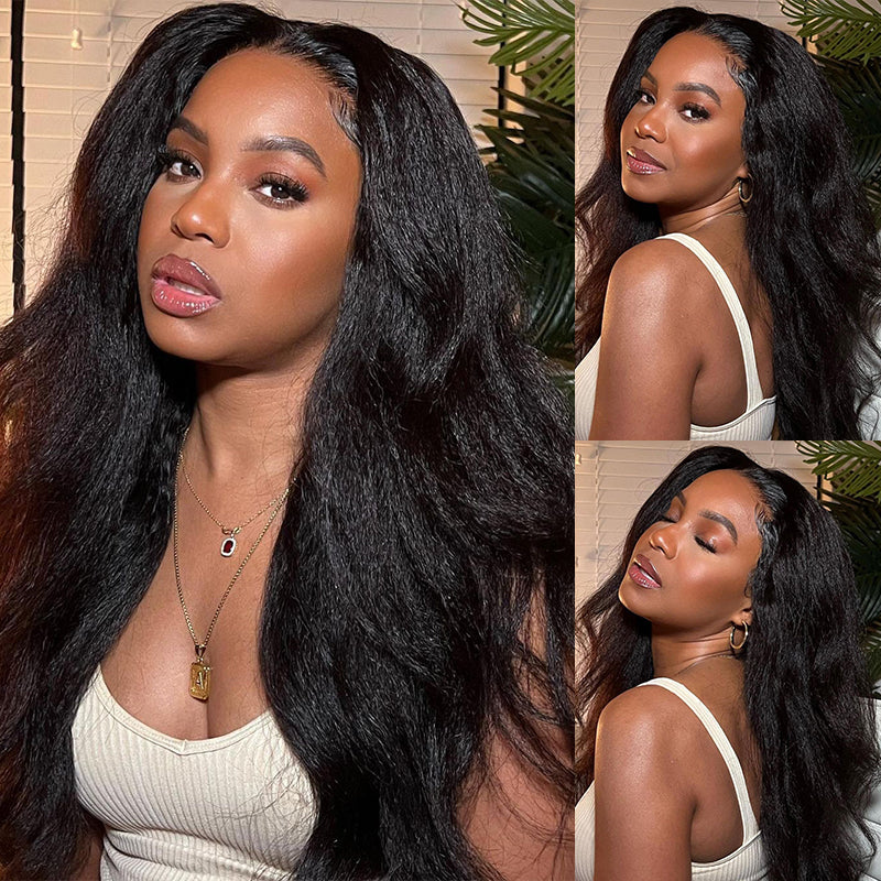 Dorsanee Hair 13x6 Kinky Straight Transparent Lace Front Wig 100% Virgin Human Hair Wig for woman