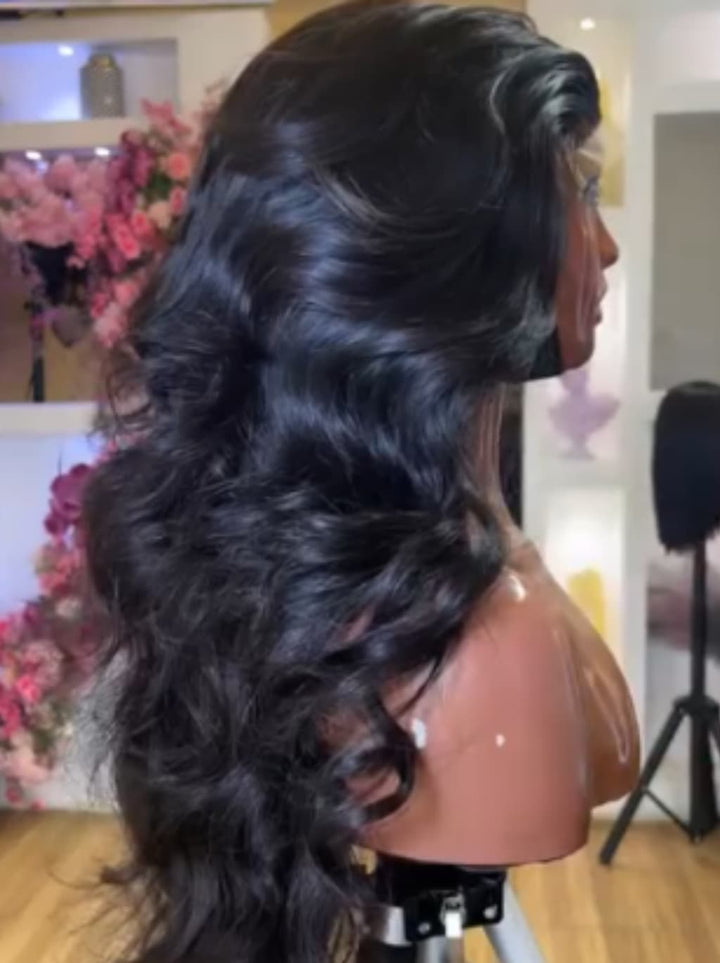 Dorsanee Glam Loose Body Wave Curls 13X4 Lace Front Human Hair Wigs 250 300 Density