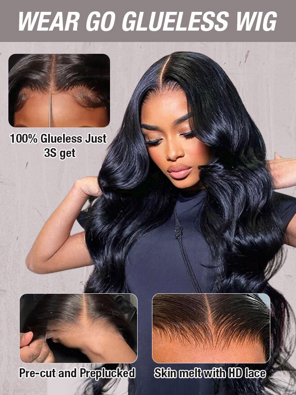 Glueless Wigs Human Hair Pre Plucked Pre Cut 9x6 M-Cap Wear and Go Body Wave Lace Frontal Wigs Human Hair Pre Bleached Tiny Knots HD Lac