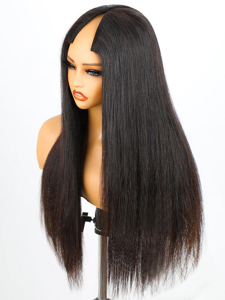 Glueless_wig_Natural_Black_Color_V_Part_Straight_Wig