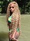 Dorsanee Golden Strawberry Honey Blonde Deep Wave Curly 13x4 Lace Front Human Hair Wigs
