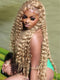 Dorsanee Golden Strawberry Honey Blonde Deep Wave Curly 13x4 Lace Front Human Hair Wigs