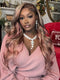 dorsanee hair Highlights Ombre Blonde With Pink Body Wave Human Hair Wig