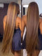Dorsanee Honey Blonde Brown Highlights 42 40 38 36 34 32 30 inch Knee Length 13x4 Lace Front Human Hair Wigs
