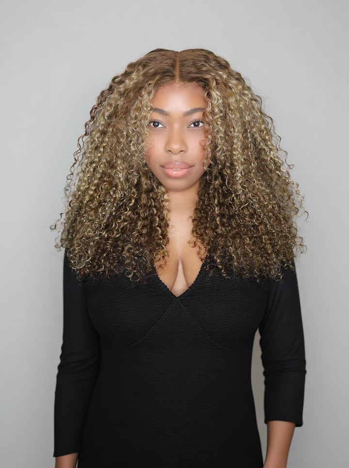Dorsanee Honey Brown Highlight 13x4 Lace Front Virgin Human Hair Wigs 200 Density