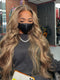 Dorsanee Honey Brown Highlight 13x4 Lace Front Virgin Human Hair Wigs 200 Density