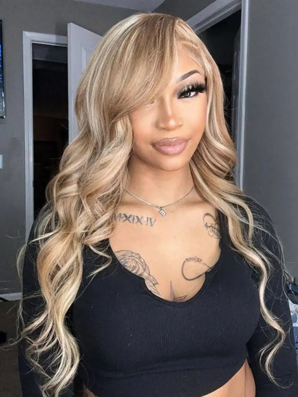 Hottest_Long_Highlight_P18_613_Blonde_Straight_Body_Wave_Human_Hair_Wigs_Blonde_Hair_with_Highlights