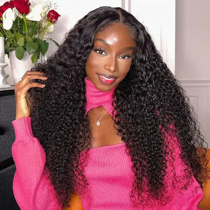 Dorsanee Hair Black Curly Wig 13x6 HD Lace Pre-Plucked Super Full Closure Wigs Melted Match All Skin Color Human Hair Wig