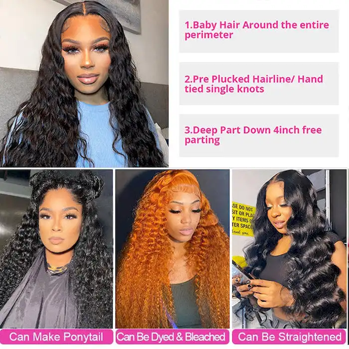 Dorsanee Hair Water Wave 13x6 HD Lace Front Human Hair Wigs For Black Women Human Hair Wig