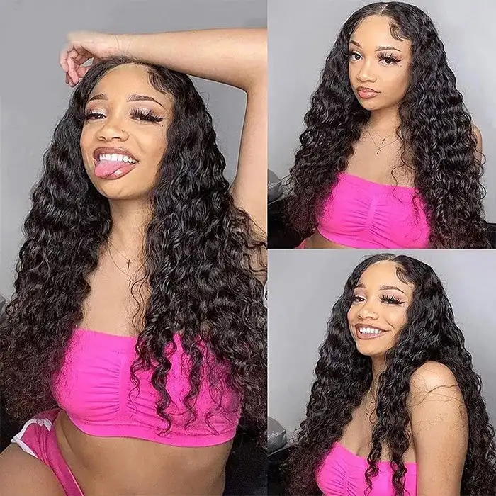 Dorsanee Hair Water Wave 360 HD Lace Frontal Wig Remy Hair Wet and Wavy Lace Front Wigs with Baby Hair Pre PLucked Hairline Human Hair Wig